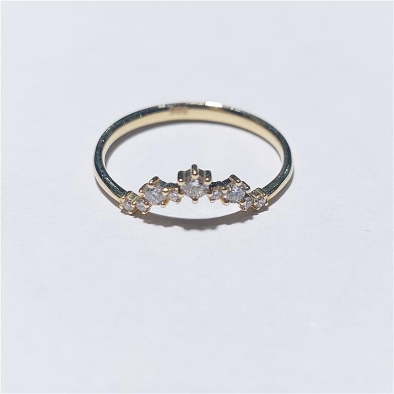 0,20 Карат Бриллиант 14 K Желтое Золото Кольцо 1,32 гр