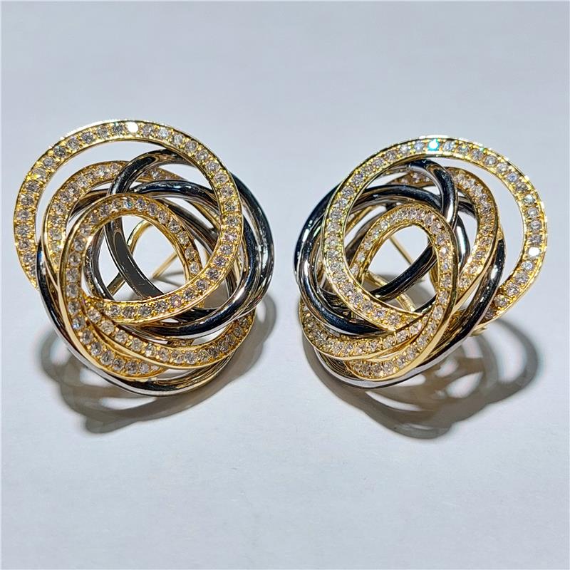 2,87 Карат Бриллиант 18 K Gold Серьги 24,18 гр