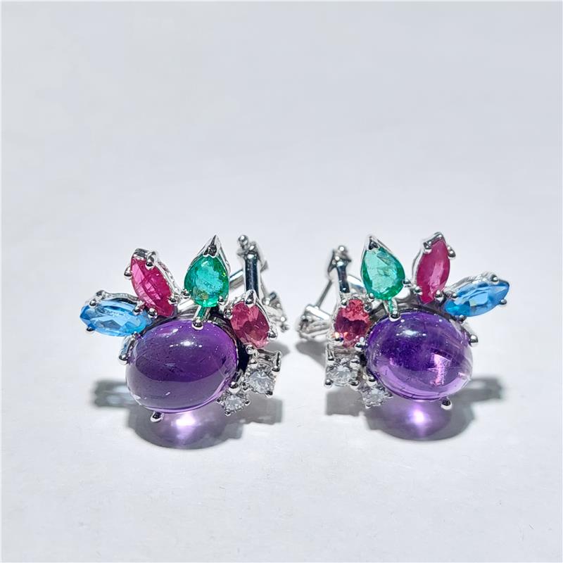 0,30 Карат Бриллиант 18 K Белое Золото Серьги 10,81 гр