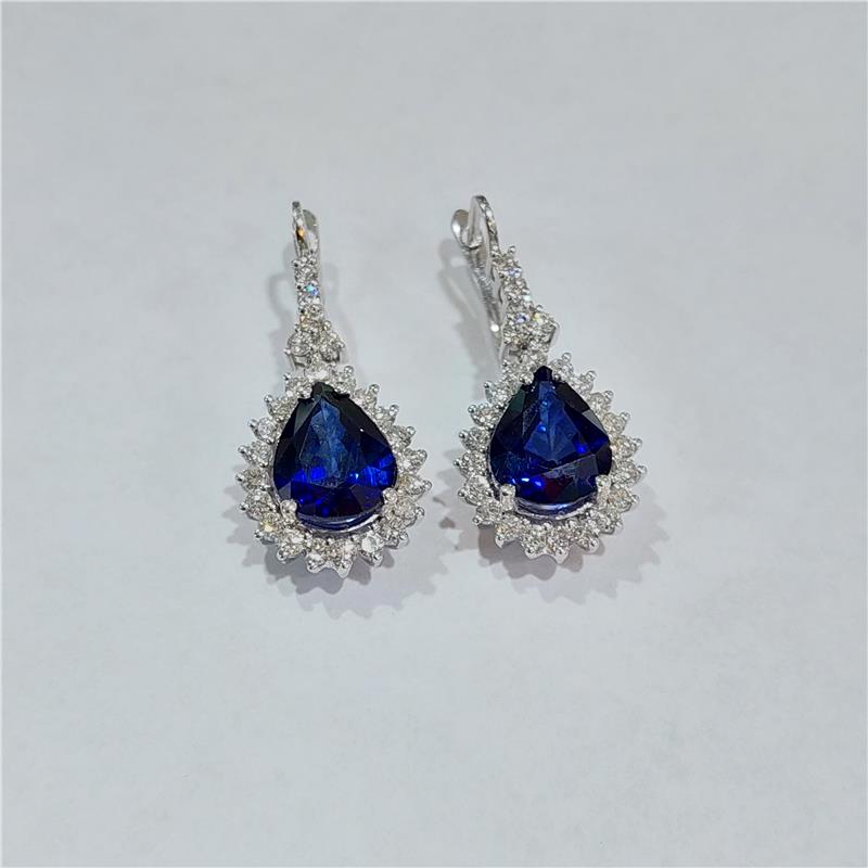 1,45 Карат Бриллиант 18 K Белое Золото Серьги 9,91 гр