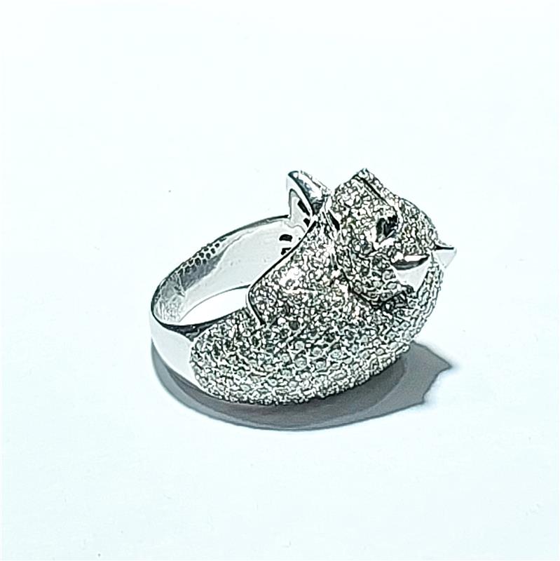 4.37 Карат Бриллиант 18 K Белое Золото Кольцо 23.35 гр