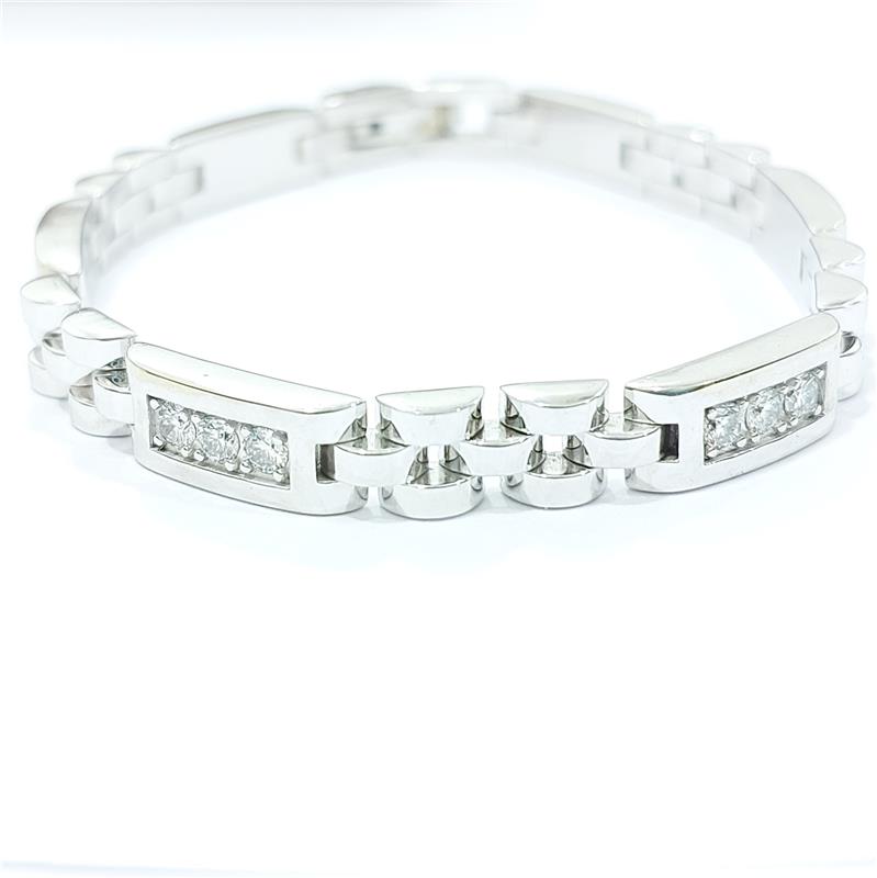 1.90 ct Diamond 14 K White Gold Bracelet 43.94 gr