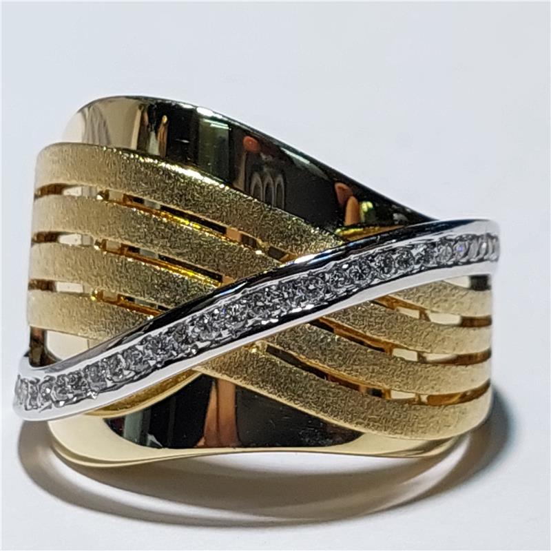 0,32 Карат Бриллиант 14 K Gold Кольцо 9,71 гр