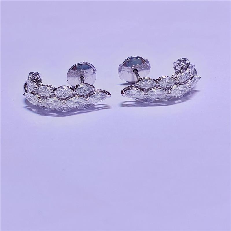 2.08 Карат Бриллиант 18 K Белое Золото Серьги 4.95 гр