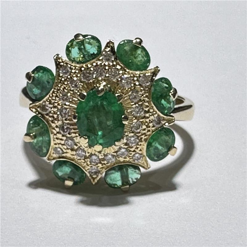 0.34 Карат Бриллиант 14 K Желтое Золото Кольцо 5.73 гр