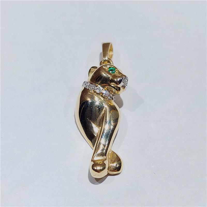 0,09 Карат Бриллиант 14 K Желтое Золото Ожерелье 3,96 гр