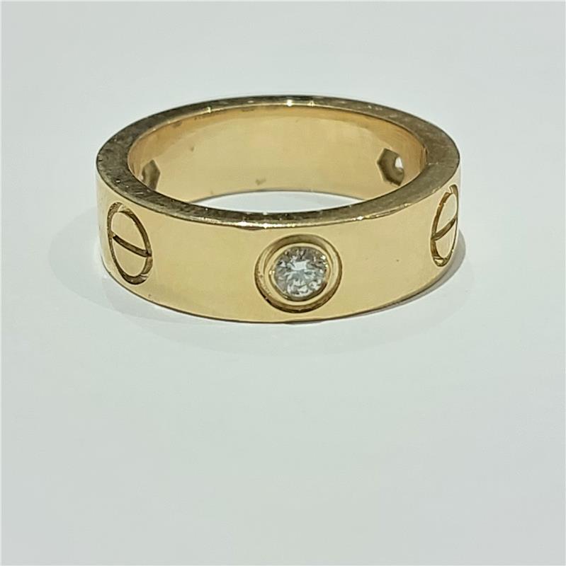 0.24 Карат Бриллиант 18 K Желтое Золото Кольцо 7.30 гр