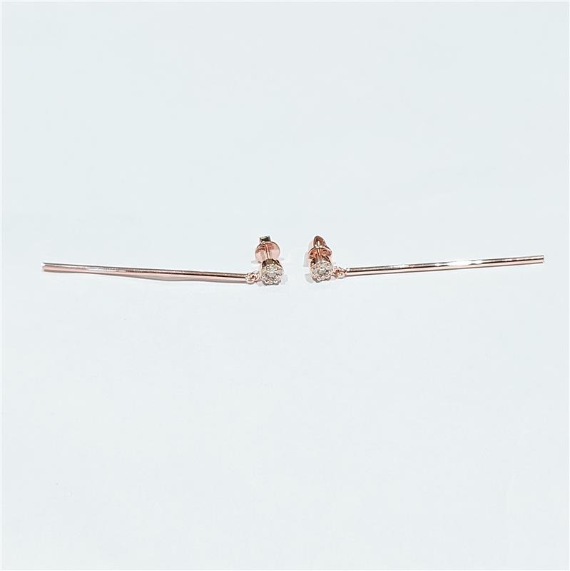 0.44 Карат Бриллиант 14 K Розовое Золото Серьги 6.45 гр