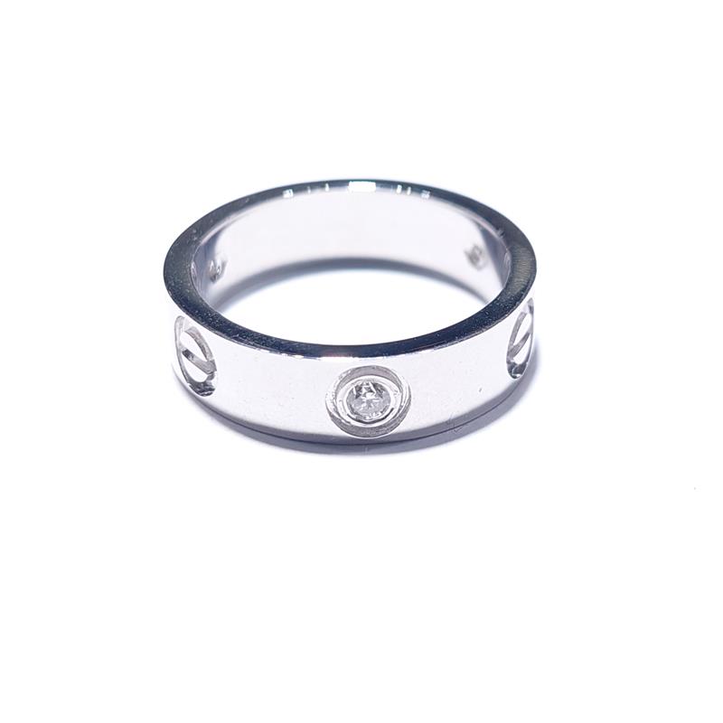 0.15 Карат Бриллиант 18 K Белое Золото Кольцо 6.25 гр