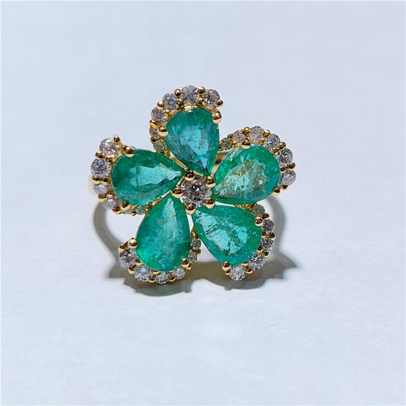 0,50 Карат Бриллиант 18 K Желтое Золото Кольцо 3,83 гр