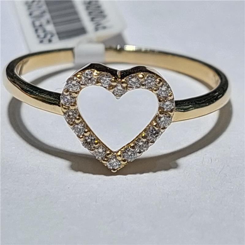 0,18 Карат Бриллиант 14 K Желтое Золото Кольцо 1,76 гр