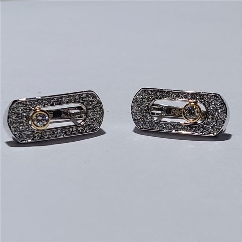 0,86 Карат Бриллиант 14 K Gold Серьги 5,80 гр