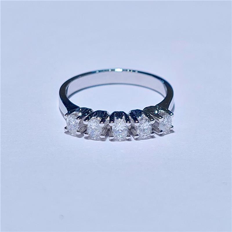 0,50 Карат Бриллиант 14 K Белое Золото Кольцо 3,15 гр