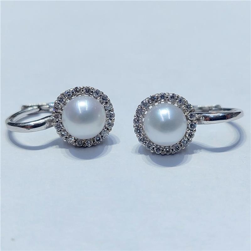 0.36 Карат Бриллиант 18 K Белое Золото Серьги 2.59 гр