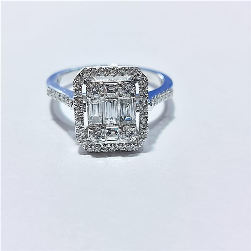 0,88 Карат Бриллиант 18 K Белое Золото Кольцо 4,97 гр