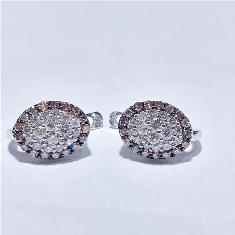 1.48 Карат Бриллиант 18 K Белое Золото Серьги 5.62 гр