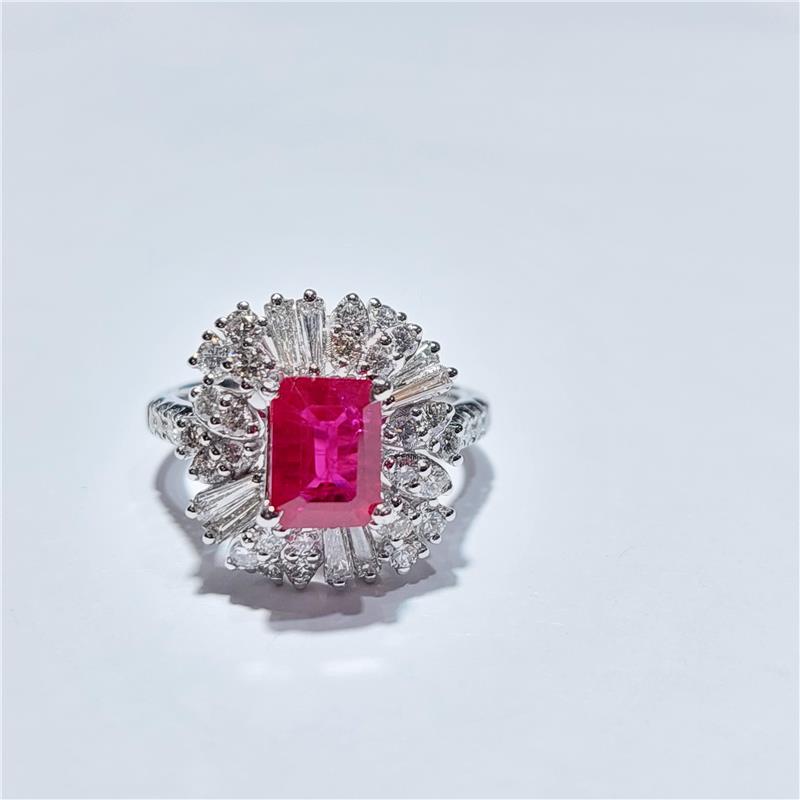 1,25 Карат Бриллиант 18 K Белое Золото Кольцо 6,36 гр