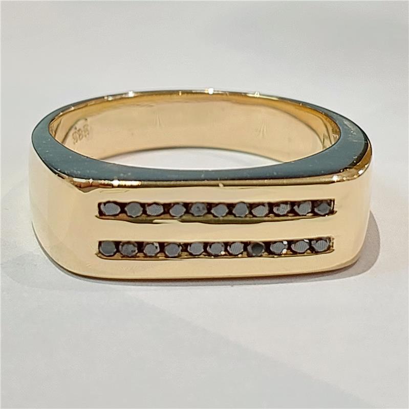 0.20 Карат Бриллиант 14 K Желтое Золото Кольцо 9.80 гр