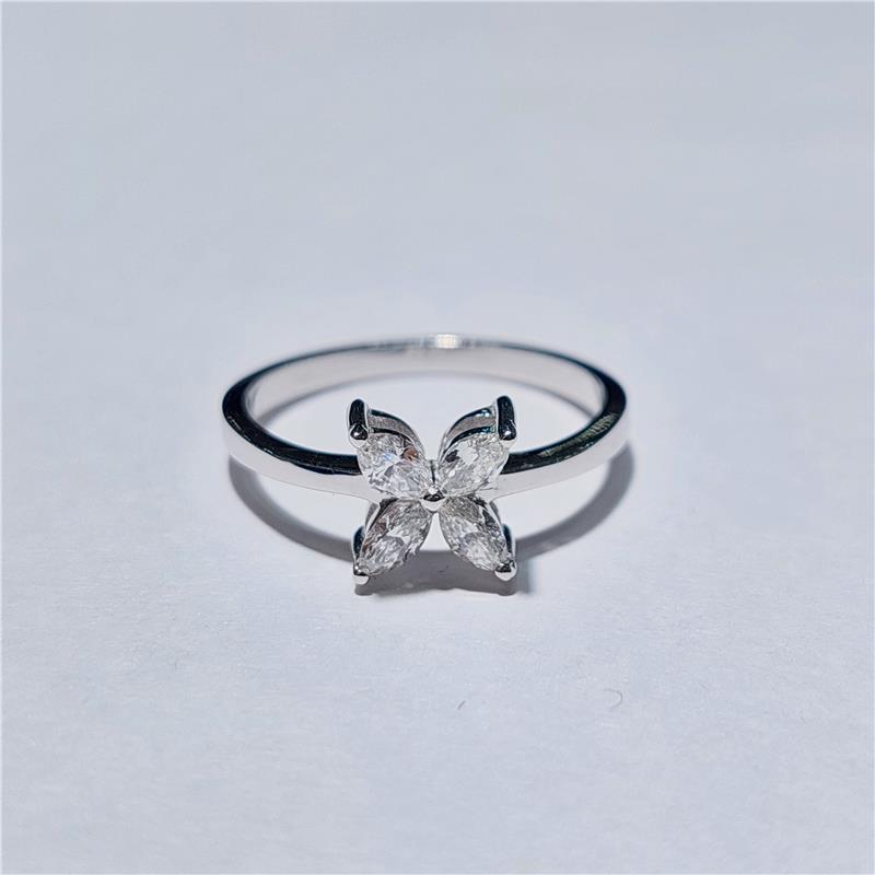 0,39 Карат Бриллиант 18 K Белое Золото Кольцо 2,64 гр